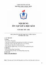 Đề cương ôn tập Giữa kì 2 Toán 6 năm 2025–2026 trường THCS Ngọc Thụy (Hà Nội)